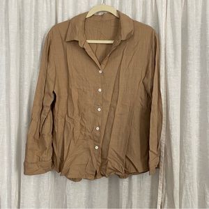 SOLD Camel Relaxed Button Up
